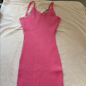 Francesca's Collections Vibrant Pink ribbed long  Dress
